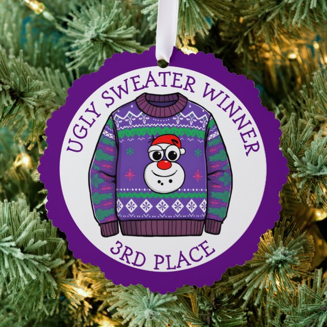 Adorno De Papel Third Place Ugly Sweater Winner Christmas (Insitu (árbol))