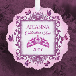 Adorno De Papel Tiara de Violeta Personalizada y Recuerdo de Marip