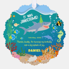 Adorno De Papel Tiburón sonriente bajo el mar niño Partido Cumplea