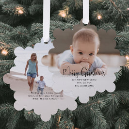 Adorno De Papel Tipografía Mínima Moderna Feliz Navidad 2 Foto