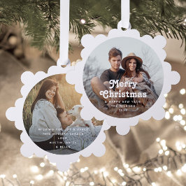 Adorno De Papel Tipografía Retro Mínima 2 Foto Feliz Navidad