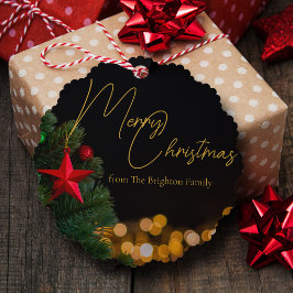 Adorno De Papel Twinkling Gold ilumina la Navidad moderna de los c