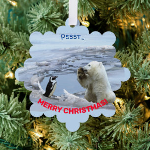 Adorno De Papel Una Navidad de oso polar