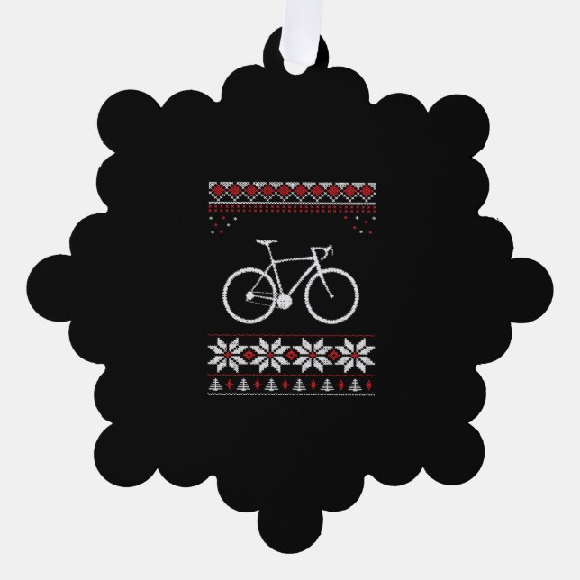 Adorno De Papel Vacaciones para Navidades de bicicleta (Anverso)