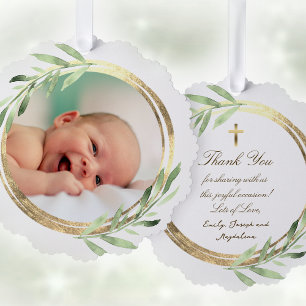 Adorno De Papel verde marco falso Relieve metalizado Baptism graci
