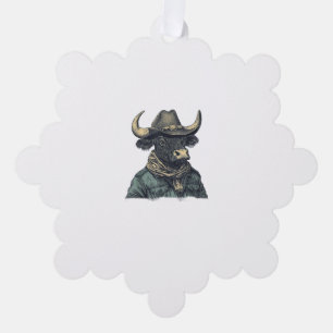 Adorno De Papel Vintage Cowboy Bull Rodeo Moooch Obligado Pardner