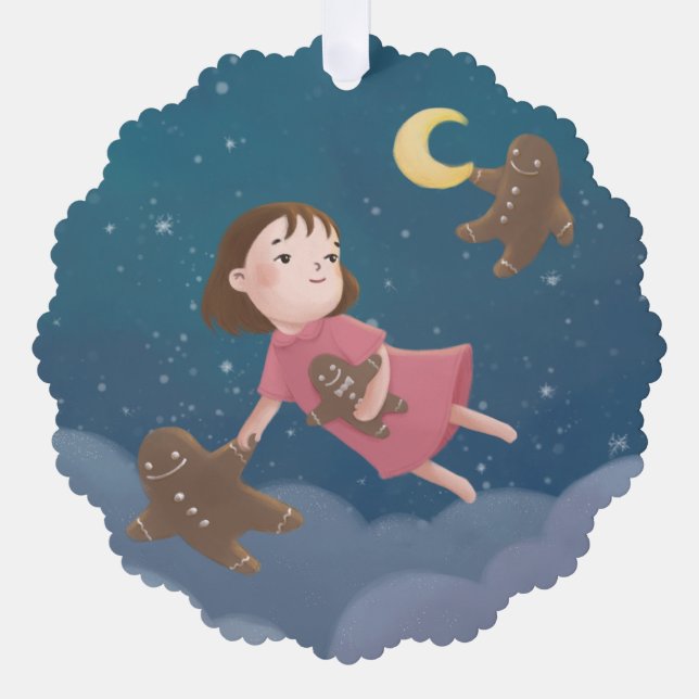 Adorno De Papel Volando con el sueño de las cookies de Gingerbread (Anverso)