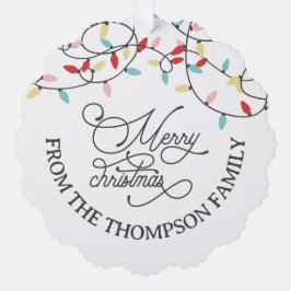 Adorno De Papel White Pastel String ilumina Feliz Navidad