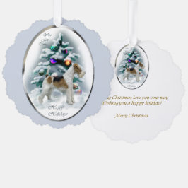 Adorno De Papel Wire Fox Terrier Navidades Regalos