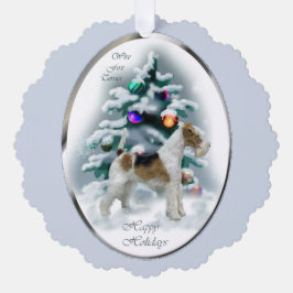 Adorno De Papel Wire Fox Terrier Navidades Regalos