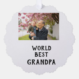 Adorno De Papel World best Grandpa photo name father's day grandpa