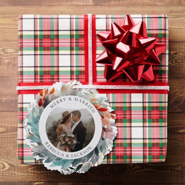 Adorno De Papel Wreath de Navidades modernos | Foto casada y de me (Insitu (Regalo))