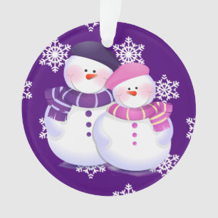 Adorno de Pareja de Muñeco de Nieve Encantador