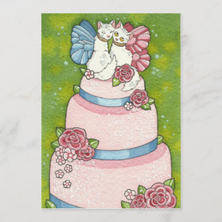 Adorno de pastel de boda de Kitty Fairy Invitación
