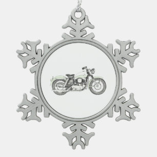 Adorno De Peltre Tipo Copo De Nieve 1957 Sportster Motorcycle Green Tank and Fenders