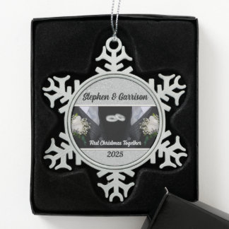 Adorno De Peltre Tipo Copo De Nieve 1.ᵉʳ Navidad para dos Grooms