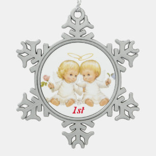 Adorno De Peltre Tipo Copo De Nieve 1r Gemelos del dulce del navidad