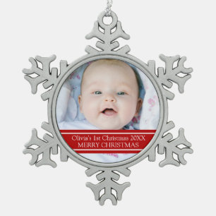 Adorno De Peltre Tipo Copo De Nieve 1r ornamento del navidad del bebé de encargo de l