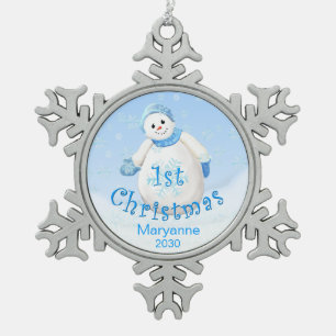 Adorno De Peltre Tipo Copo De Nieve 1r recuerdo del muñeco de nieve del navidad del