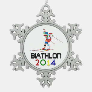 Adorno De Peltre Tipo Copo De Nieve 2014: Biathlon