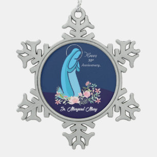 Adorno De Peltre Tipo Copo De Nieve 30° aniversario de la vida religiosa de una flor r