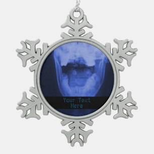 Adorno De Peltre Tipo Copo De Nieve 3 radiografiados - Azul electromágnetico