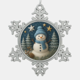 Adorno De Peltre Tipo Copo De Nieve 3d Snowman Christmas Gift Ornament
