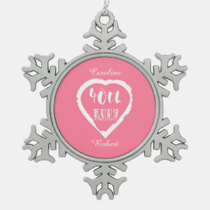 Adorno De Peltre Tipo Copo De Nieve 40° aniversario del boda de la ruby tradicional