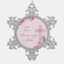 Adorno De Peltre Tipo Copo De Nieve 60° Aniversario de la monja religiosa católica