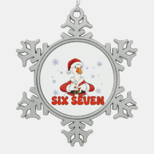 Adorno De Peltre Tipo Copo De Nieve 6 7 Seis Siete Mano Ganso Navidad Gen Z Alpha