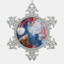 Adorno De Peltre Tipo Copo De Nieve A Santa le encantan los animales salvajes