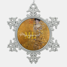 Adorno De Peltre Tipo Copo De Nieve Adele, Lady in Gold de Gustav Klimt, Monogrammed