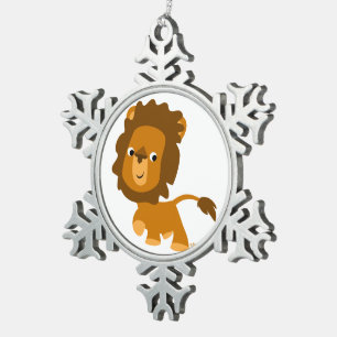 Adorno De Peltre Tipo Copo De Nieve Adorable contenido de dibujos animados León Orname