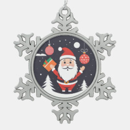 Adorno De Peltre Tipo Copo De Nieve Adorables Navidades de agua Santa