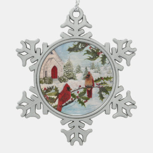 Adorno De Peltre Tipo Copo De Nieve Adorno con copo de nieve “Paz de invierno” enmarca