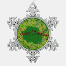 Adorno - Copo de nieve - Corona con saludo