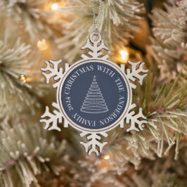 Adorno De Peltre Tipo Copo De Nieve Adorno de árbol de Navidad azul marino copo de nie