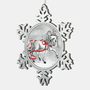 Adorno De Peltre Tipo Copo De Nieve Adorno de caballo con campanas de nieve de Navidad