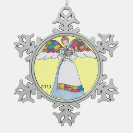 Adorno De Peltre Tipo Copo De Nieve Adorno de copo de nieve (azul) Country Angel