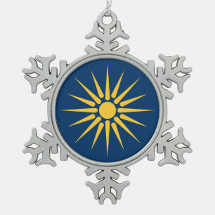 Adorno De Peltre Tipo Copo De Nieve Adorno de copo de nieve con bandera de Macedonia