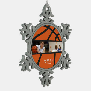 Adorno De Peltre Tipo Copo De Nieve Adorno de copo de nieve de foto de baloncesto - Pe