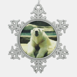 Adorno De Peltre Tipo Copo De Nieve Adorno de copo de nieve de peltre de oso polar