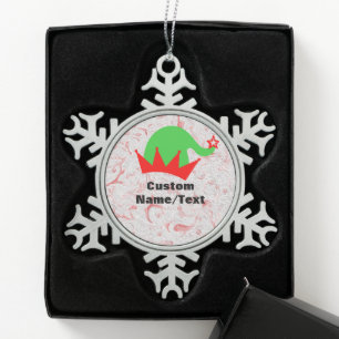 Adorno De Peltre Tipo Copo De Nieve Adorno de copo de nieve de Santa personalizado - R