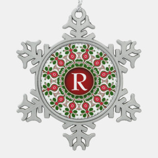 Adorno De Peltre Tipo Copo De Nieve Adorno de estaño con monograma de recuerdo de Navi