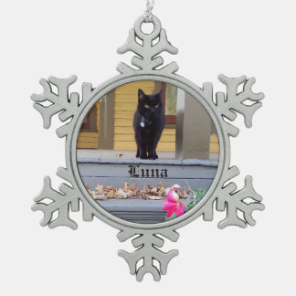 Adorno De Peltre Tipo Copo De Nieve Adorno de gato enmarcado con copo de nieve
