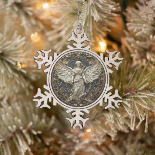 Adorno De Peltre Tipo Copo De Nieve Adorno de Navidad Ángel de la Guarda Elegante