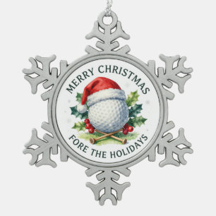 Adorno De Peltre Tipo Copo De Nieve Adorno de Navidad con tema de Golf para el árbol 
