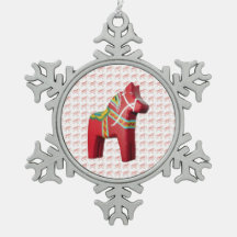 Adorno de Navidad Copo de Nieve Caballo de Dala