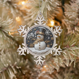 Adorno De Peltre Tipo Copo De Nieve Adorno de Navidad de Muñeco de Nieve Elegante