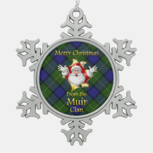 Adorno De Peltre Tipo Copo De Nieve Adorno de Navidad del Clan Escocés Muir